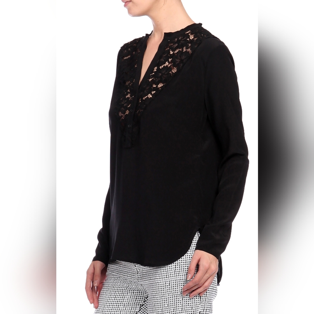 SANDRO | $240 Silk & Lace Blouse - Picture 4 of 5